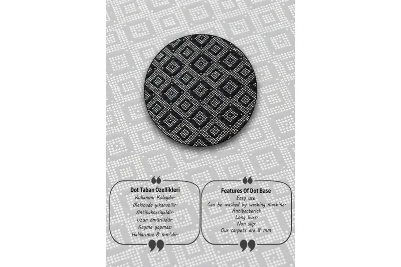 Pariti Baderomsmatte 80 cm Rund - Flerfarget - Tekstiler - Tepper & Matter - Baderomsmatte