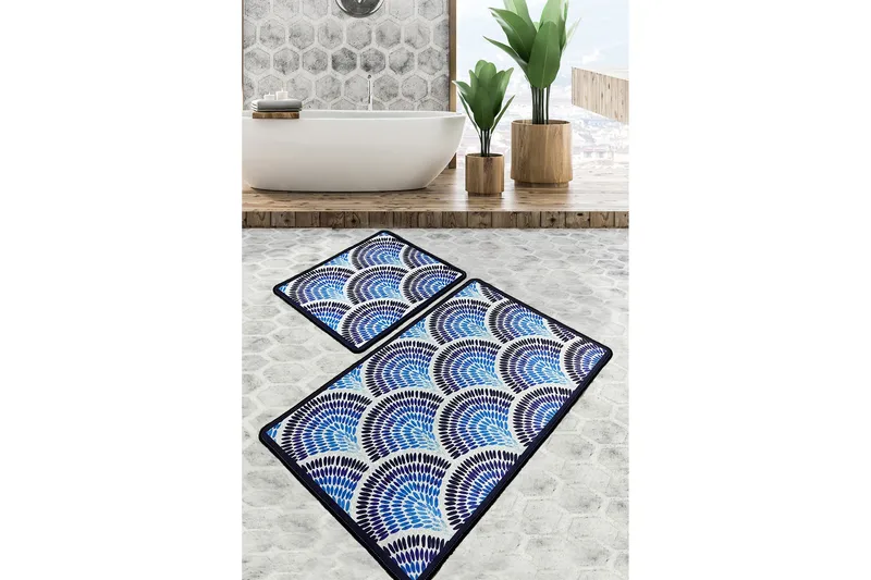 Parmeshwar Baderomsmatte 60x100 cm Rektangulær, Flerfarget