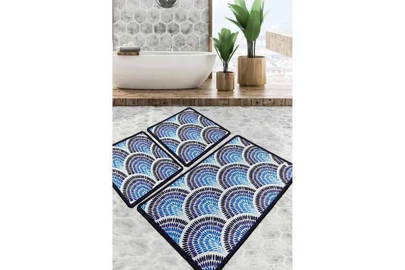 Parmeshwar Baderomsmatte 60x100 cm Rektangulær, Flerfarget