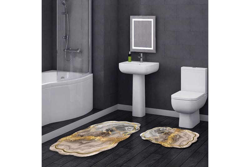 Parmo Baderomsmatte 60x100 cm Rektangulær, Beige