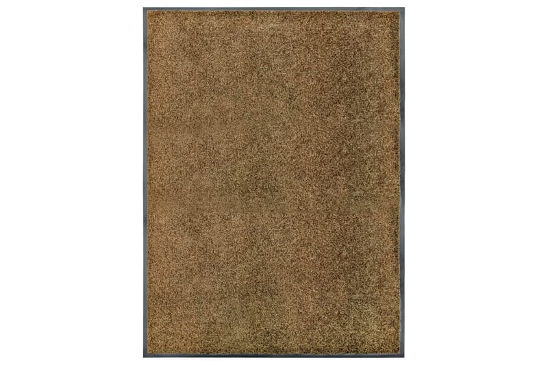 Dørmatte vaskbar brun 90x120 cm - Brun - Hall matte