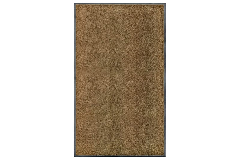 Dørmatte vaskbar brun 90x150 cm - Brun - Hall matte