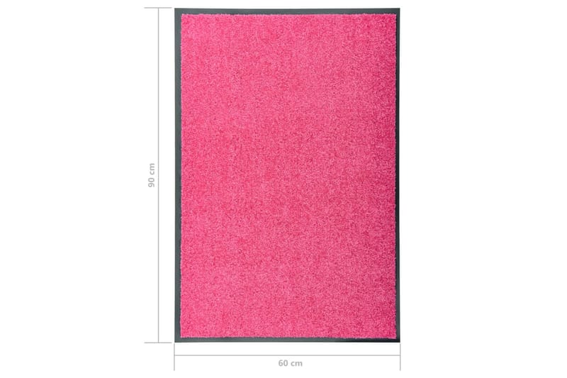 Dørmatte vaskbar rosa 60x90 cm - Rosa - Hall matte