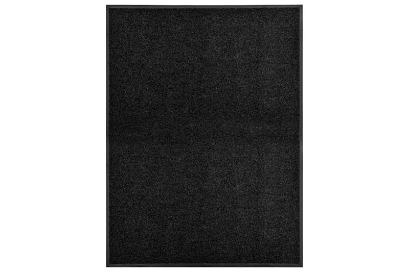 Dørmatte vaskbar svart 90x120 cm - Svart - Hall matte