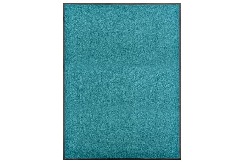 Dørmatte vaskbar turkis 90x120 cm - Blå - Hall matte