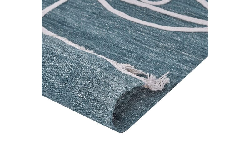 Flatvevd Yavu - Blå, Hvit, 140x200 cm - Tekstiler - Tepper & Matter - Utendørstepper
