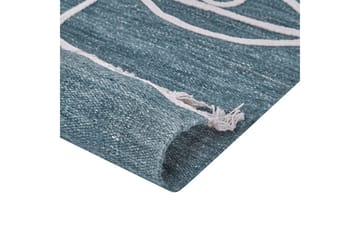 Flatvevd Yavu - Blå, Hvit, 80x150 cm - Tekstiler - Tepper & Matter - Utendørstepper - Balkongmatte