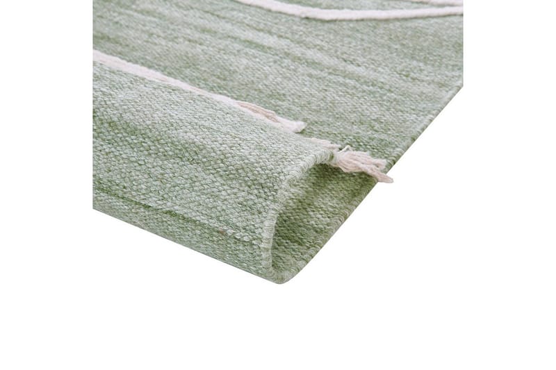 Flatvevd Yavu - Grønn, hvit, 140x200 cm - Tekstiler - Tepper & Matter - Utendørstepper