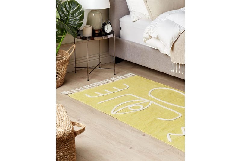 Flatvevd Yavu - Gul, 80x150 cm - Tekstiler - Tepper & Matter - Utendørstepper