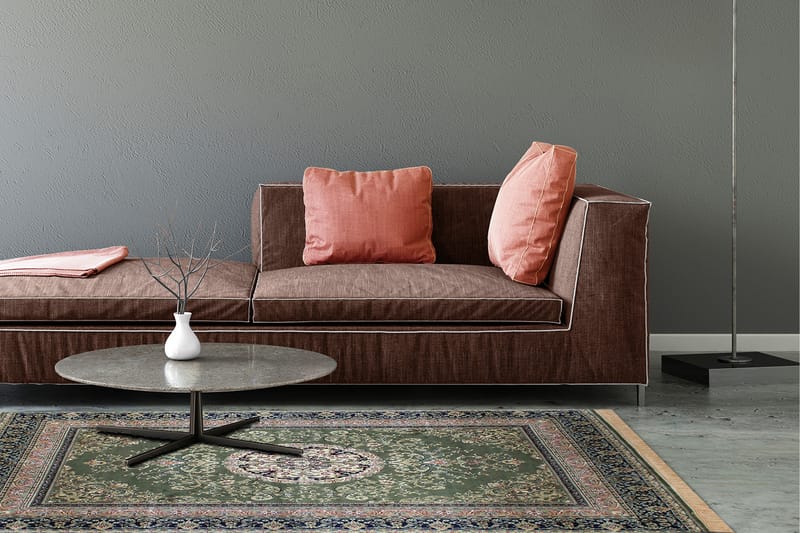 Casablanca Medallion Orientalsk Matte 160x230 - Grønn - Tekstiler - Tepper & Matter - Orientalske tepper