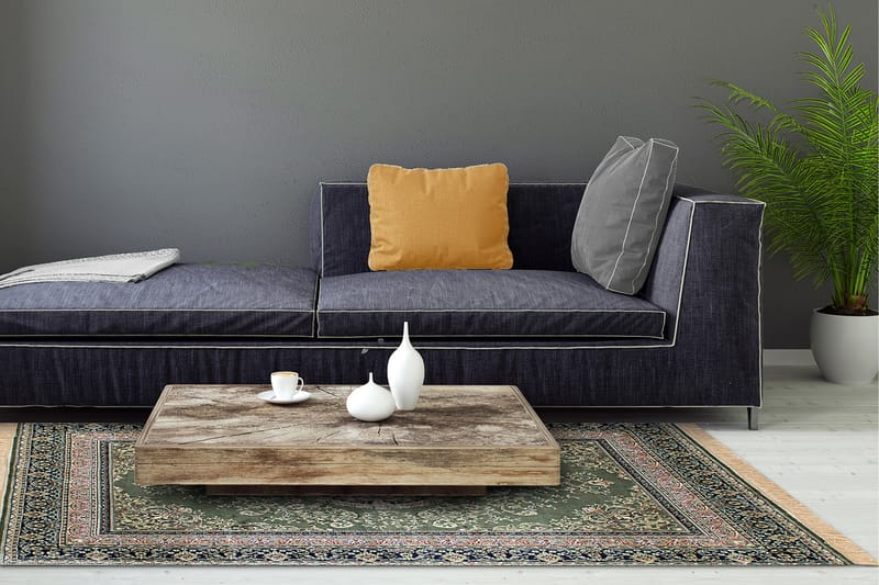 Casablanca Medallion Orientalsk Matte 160x230 - Grønn - Tekstiler - Tepper & Matter - Orientalske tepper