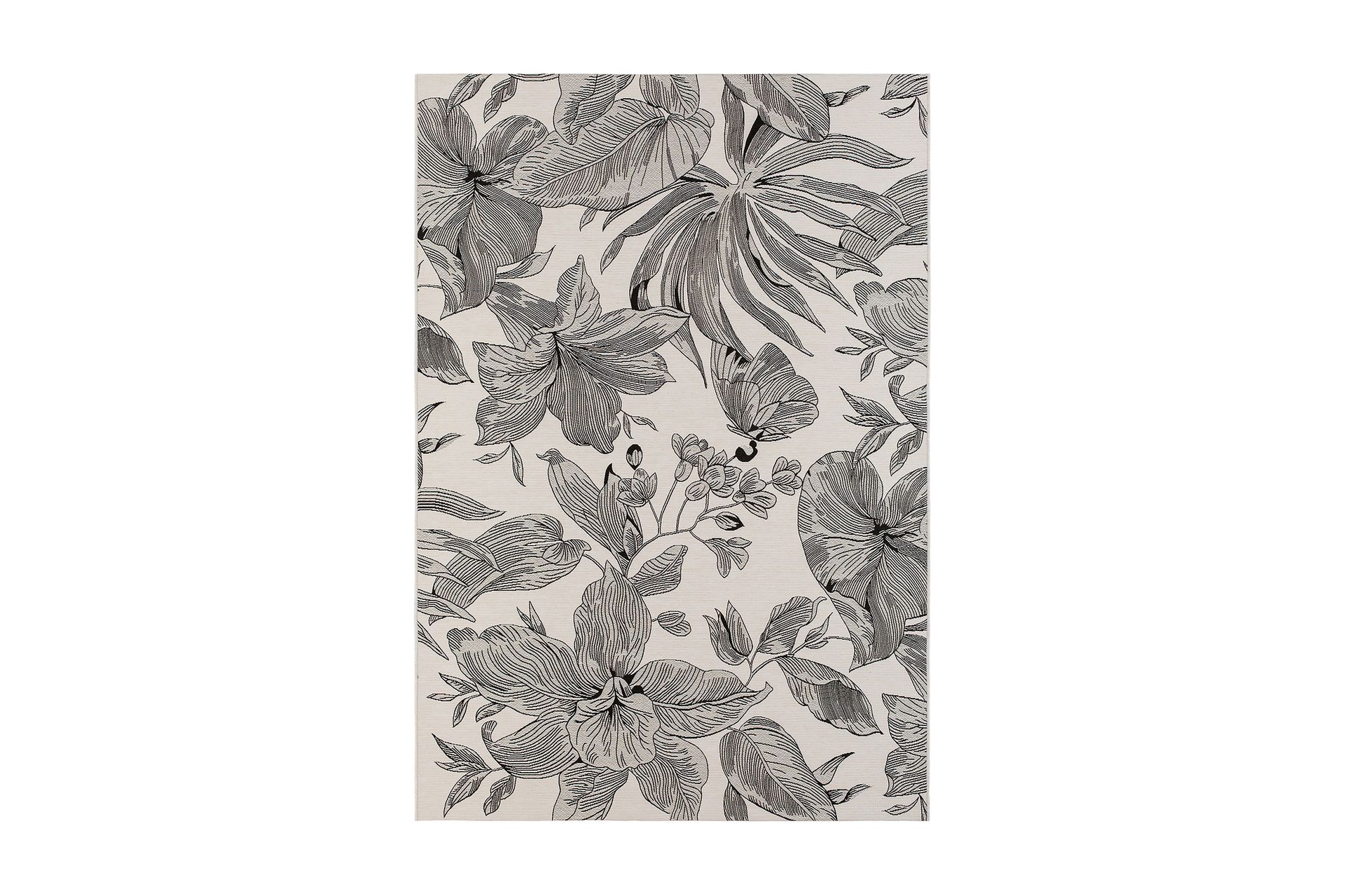 Domani Flower Flatvevd Matte 160x230 cm - Hvit - Tekstiler - Tepper & Matter - Flatvevde tepper