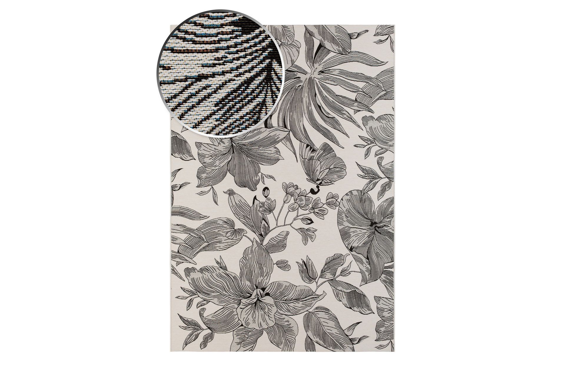 Domani Flower Flatvevd Matte 160x230 cm - Hvit - Tekstiler - Tepper & Matter - Flatvevde tepper