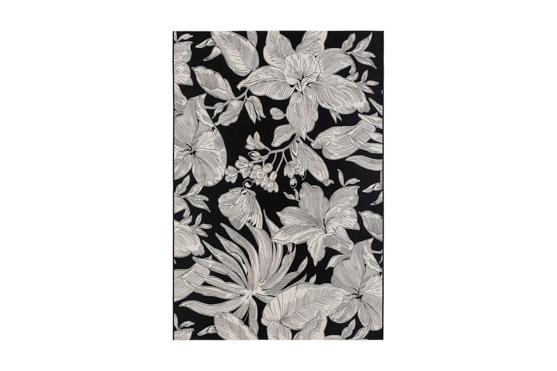Domani Flower Flatvevd Matte 160x230 cm - Svart - Tekstiler - Tepper & Matter - Flatvevde tepper