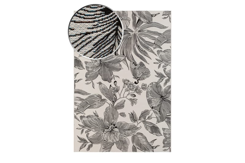Domani Flower Flatvevd Matte 240x330 cm - Hvit - Tekstiler - Tepper & Matter - Flatvevde tepper