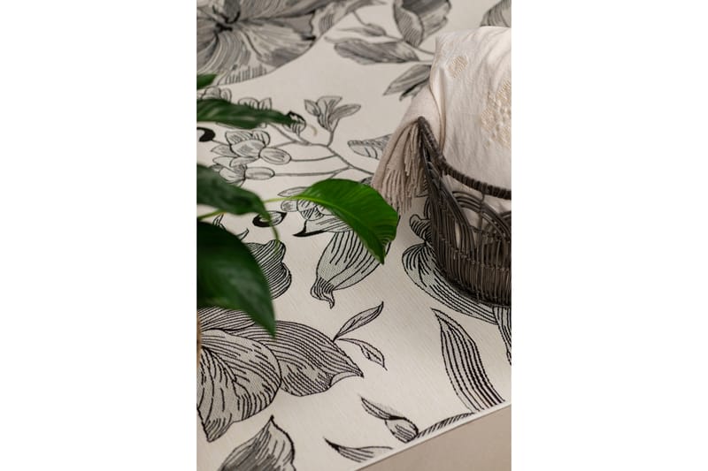 Domani Flower Flatvevd Matte 240x330 cm - Hvit - Tekstiler - Tepper & Matter - Flatvevde tepper