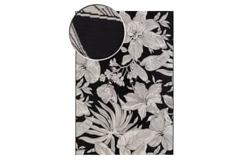 Domani Flower Flatvevd Matte 240x330 cm - Svart - Tekstiler - Tepper & Matter - Flatvevde tepper