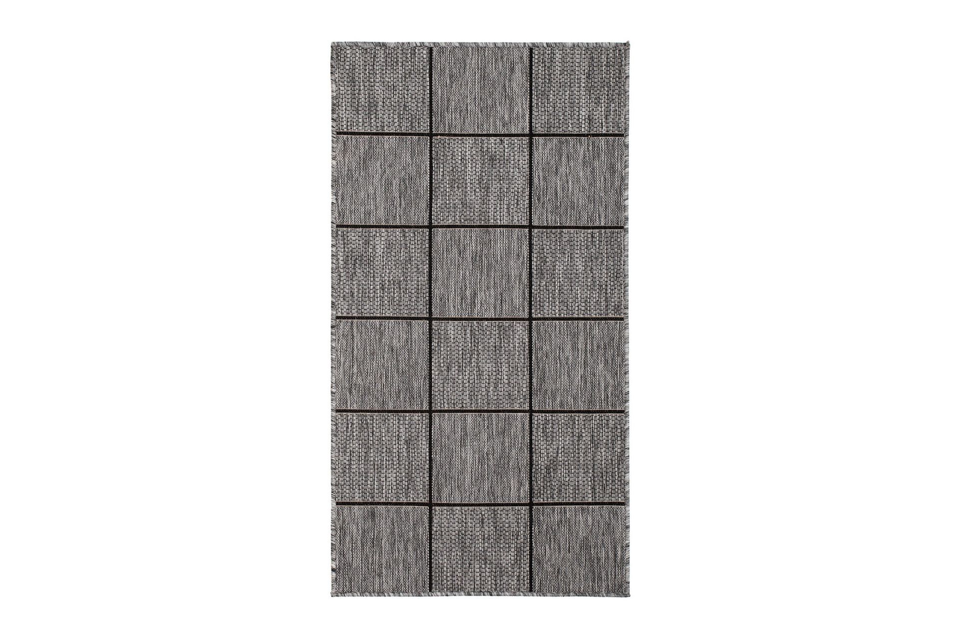 Madrid Square Flatvevd Matte 80x240 - Grå/Svart