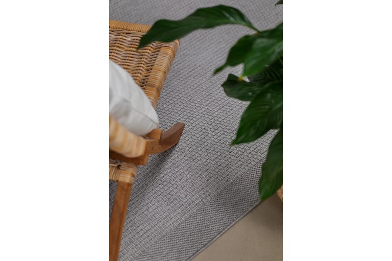 Miami Flatvevd Matte Firkantet 200x200 cm - Grå - Tekstiler - Tepper & Matter - Flatvevde tepper
