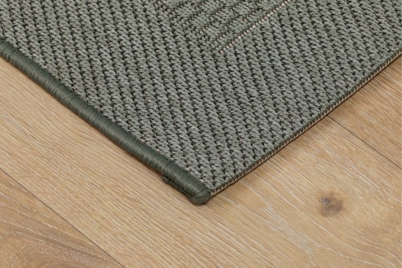 Miami Flatvevd Matte Firkantet 200x200 cm - Grønn - Tekstiler - Tepper & Matter - Flatvevde tepper