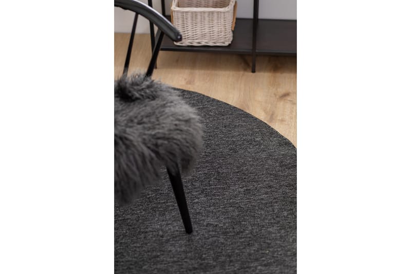 Porto Flatvevd Matte Rund 200 cm - Antrasitt - Tekstiler - Tepper & Matter - Flatvevde tepper