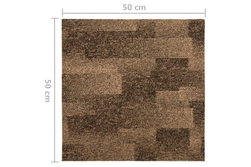 Gulvteppefliser 20 stk 5 m² brun - Brun - Vegg til vegg tepper