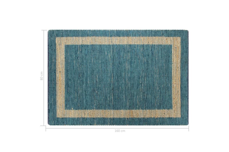 Håndlaget teppe jute blå 80x160 cm - Sisaltepper - Jutematter & hampematter - Håndvevde tepper