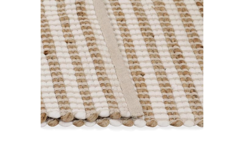 Håndvevd teppe jute stoff 120x180 cm naturell og hvit - Sisaltepper - Jutematter & hampematter - Håndvevde tepper