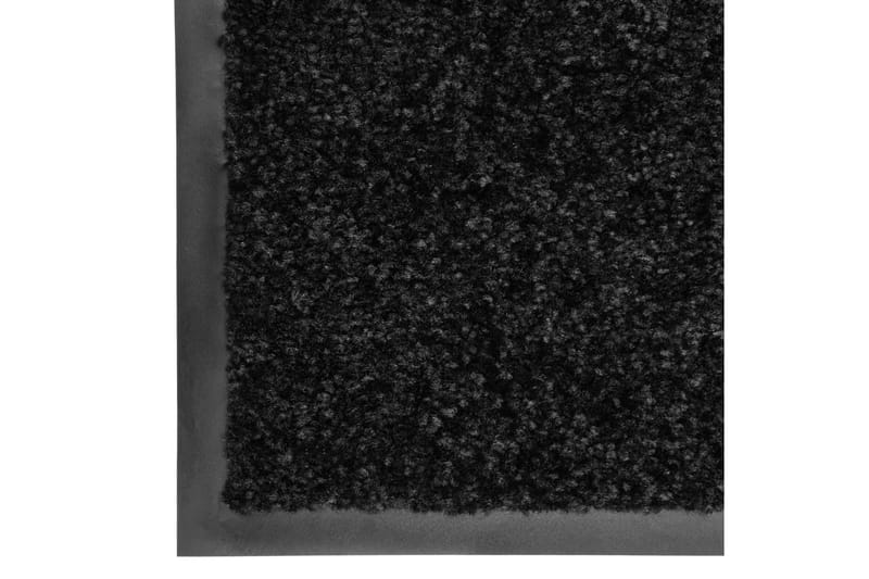Dørmatte vaskbar svart 90x120 cm - Svart - Gummiert tepper - Små tepper - Mønstrede tepper - Store tepper - Hall matte - Håndvevde tepper - Dørmatte og entrématte
