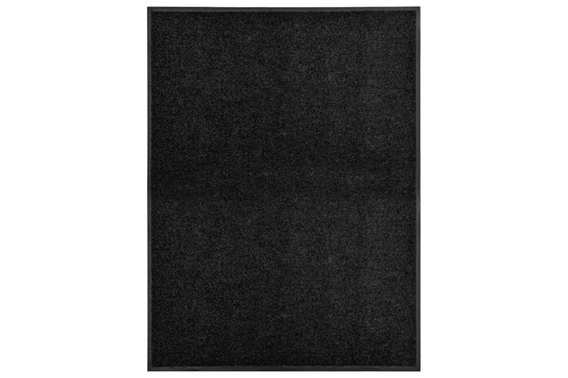 Dørmatte vaskbar svart 90x120 cm - Svart - Gummiert tepper - Små tepper - Mønstrede tepper - Store tepper - Hall matte - Håndvevde tepper - Dørmatte og entrématte