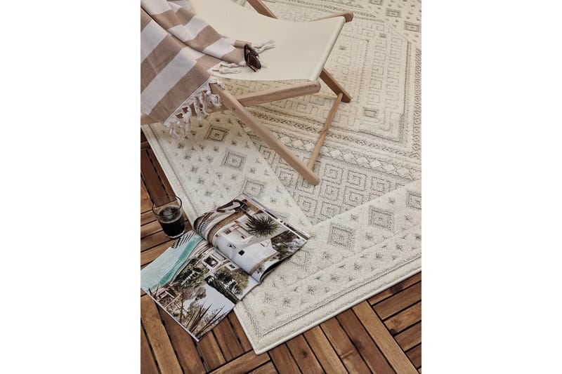 Hampton Flatvevd teppe 140x200 cm Rektangulær - Krem - Tekstiler - Tepper & Matter - Flatvevde tepper