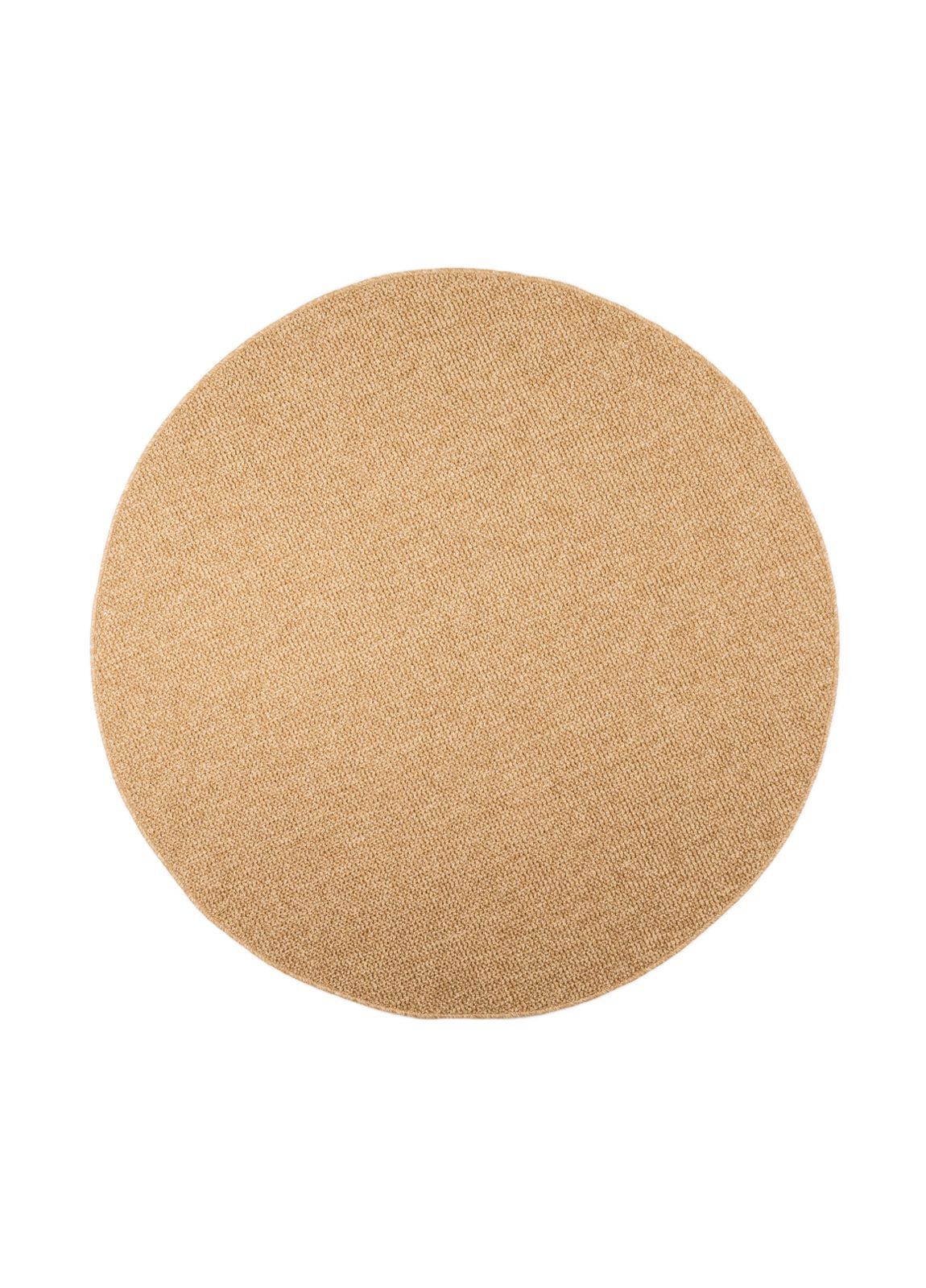 Maskinvevd teppe Capri Plain Rund 160 cm - Jute