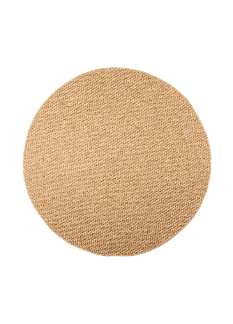Maskinvevd teppe Capri Plain rund 240 cm, Jute