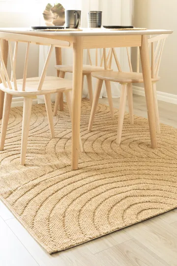 Maskinvevd teppe KM Home Capri Zen 160x230 cm Jute - jute - Tekstiler - Tepper & Matter - Utendørstepper