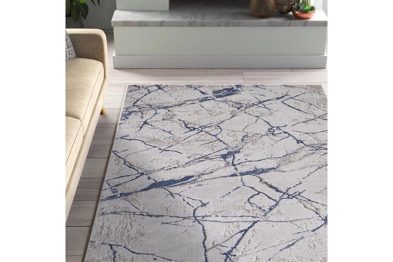 Masahiko Bomullsteppe 100x300 cm Rektangulær, Blå