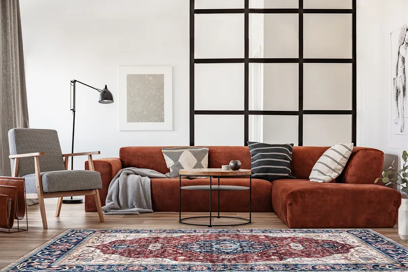 Tarfaya Fryseteppe 160x230 cm - Rød - Tekstiler - Tepper & Matter - Moderne tepper - Friezematter