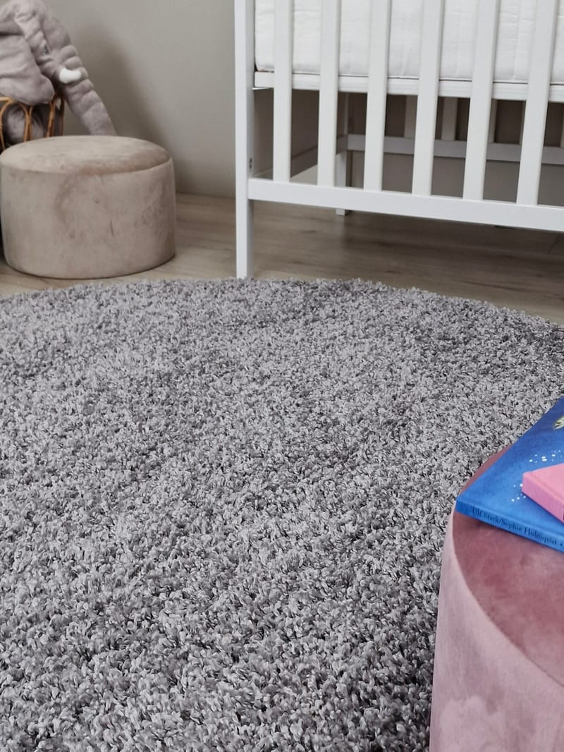 Lounge Ryeteppe Rundt 240 cm - Sølv - Tekstiler - Tepper & Matter - Moderne tepper - Ryeteppe