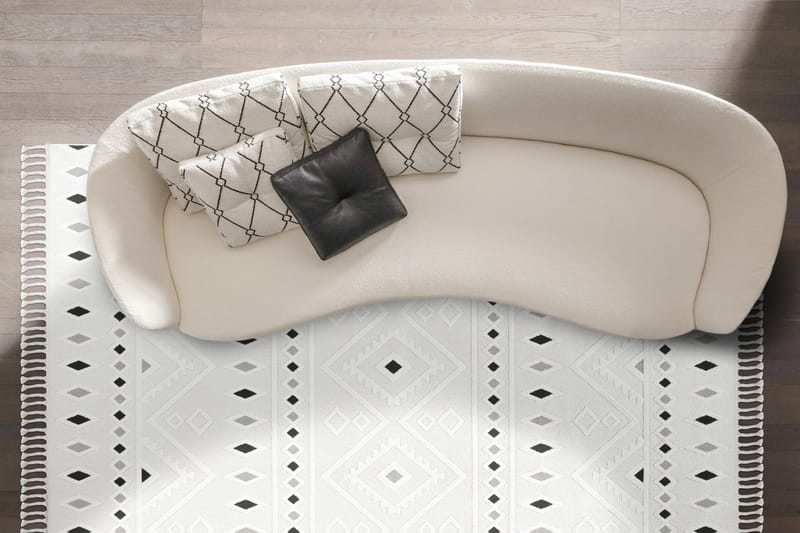 Santorini Wiltonteppe 160x230 cm Rektangulær - Krem/Grå - Tekstiler - Tepper & Matter - Moderne tepper - Wiltontepper