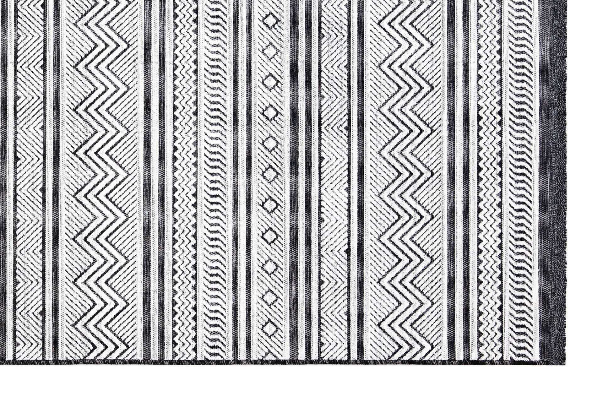 Selenel Wiltonteppe 98x200 cm Rektangulær - Svart/Hvit - Tekstiler - Tepper & Matter - Moderne tepper - Friezematter