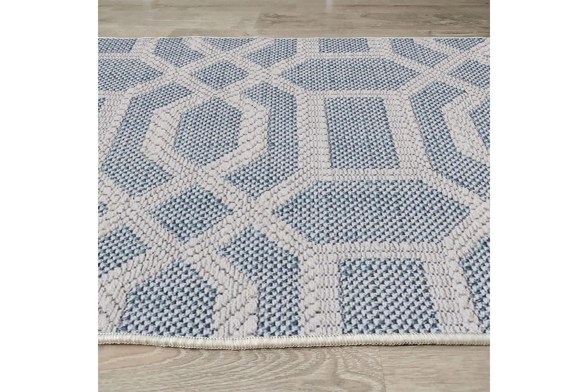 Sante Bomullsteppe 160x230 cm Rektangulær - Blå - Tekstiler - Tepper & Matter - Moderne tepper - Bomullstepper