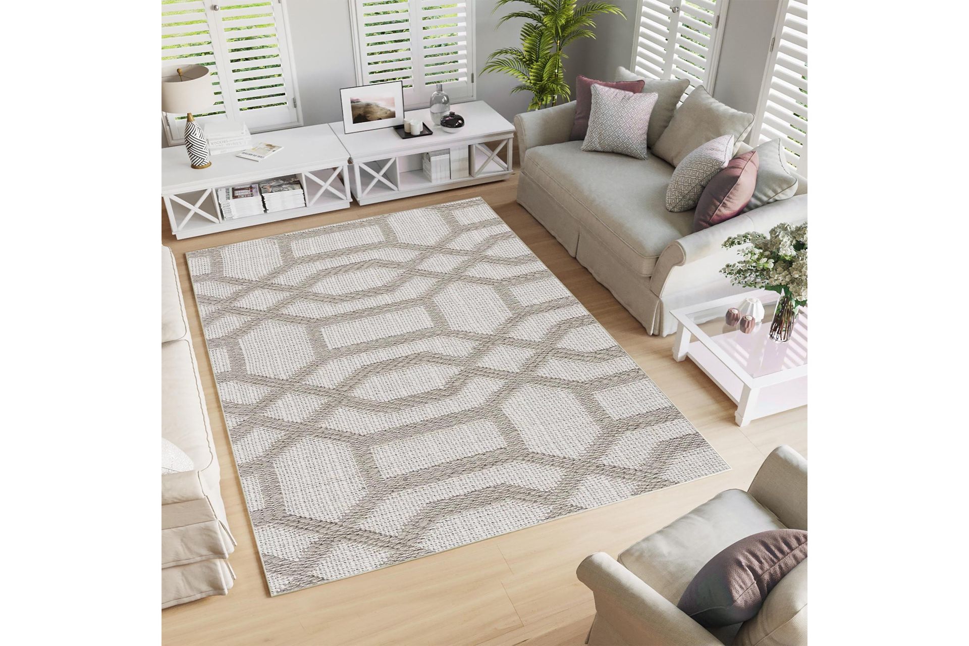 Maltina Bomullsteppe 80x120 cm Rektangulær - Grå - Tekstiler - Tepper & Matter - Moderne tepper - Bomullstepper