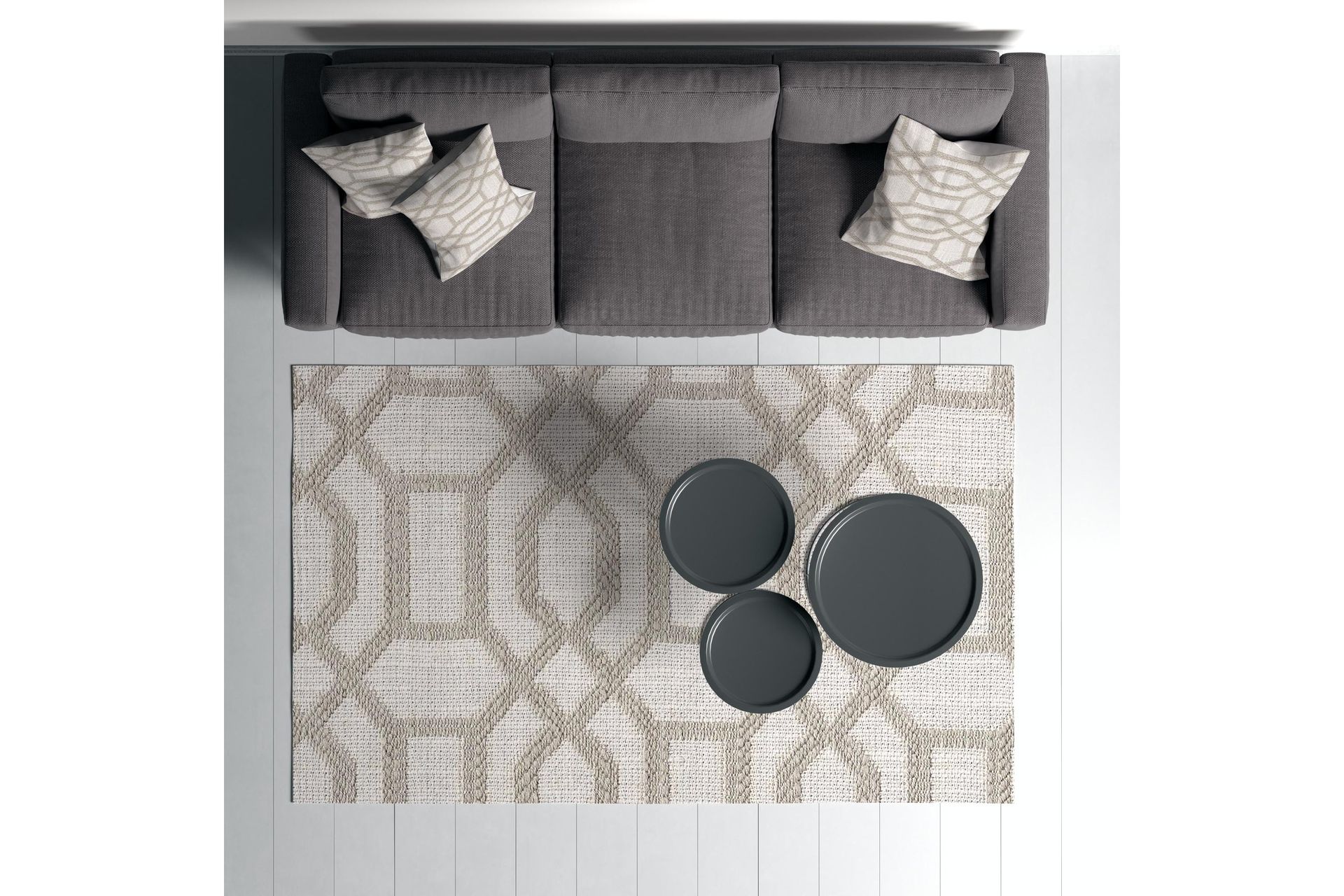 Maltina Bomullsteppe 80x120 cm Rektangulær - Grå - Tekstiler - Tepper & Matter - Moderne tepper - Bomullstepper