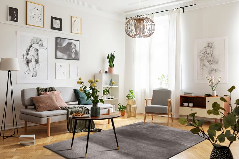 Cozy Ryeteppe 133x190 cm Rektangulært - Grå - Tekstiler - Tepper & Matter - Moderne tepper - Ryeteppe