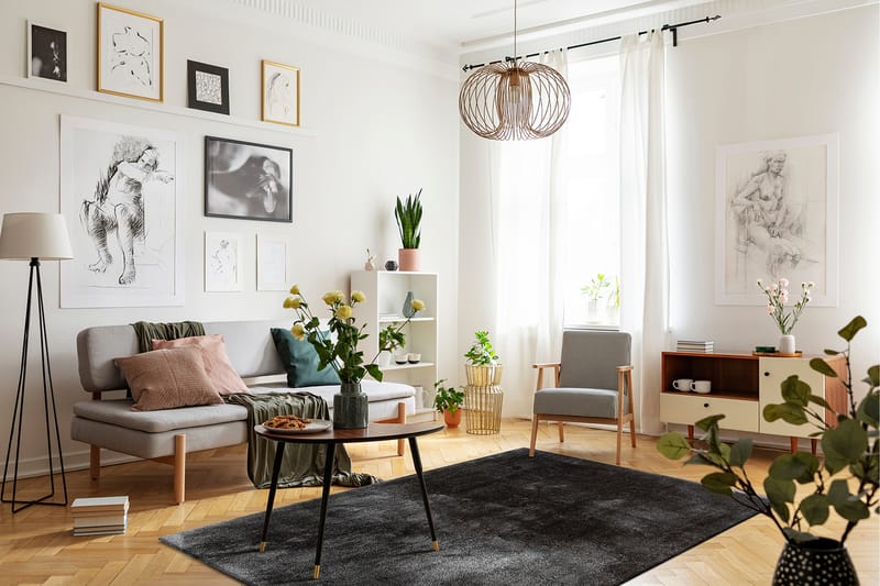 Cozy Ryeteppe 200x290 cm Rektangulær - Svart - Tekstiler - Tepper & Matter - Moderne tepper - Ryeteppe