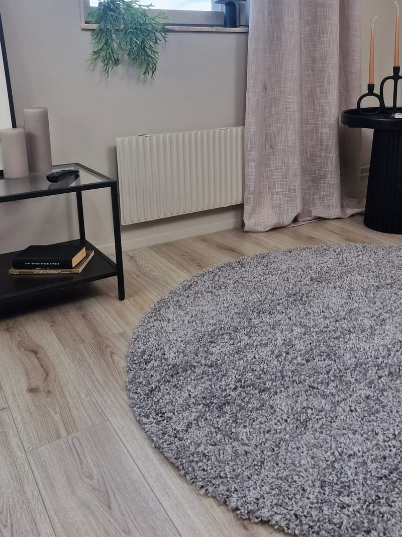 Lounge Ryeteppe Rundt 240 cm - Sølv - Tekstiler - Tepper & Matter - Moderne tepper - Ryeteppe