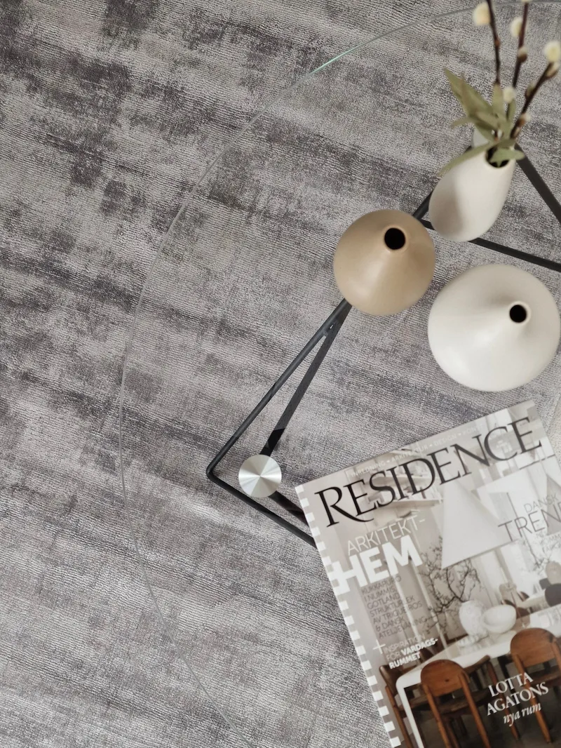 Tribeca Viskosmatte 160x230 cm Rektangulær - Grå - Tekstiler - Tepper & Matter - Moderne tepper - Viskosematter