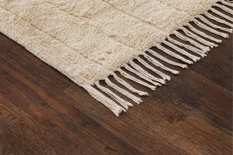 Marokko Bomullsteppe 160x230 cm - Krem - Tekstiler - Tepper & Matter - Moderne tepper - Bomullstepper