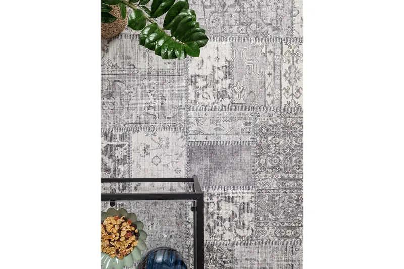 Patchwork Wiltonteppe 300x400 cm Rektangulær - Sølv - Tekstiler - Tepper & Matter - Moderne tepper - Friezematter