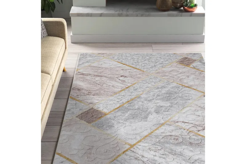 Dina Bomullsteppe 100x300 cm Rektangulær, Hvit