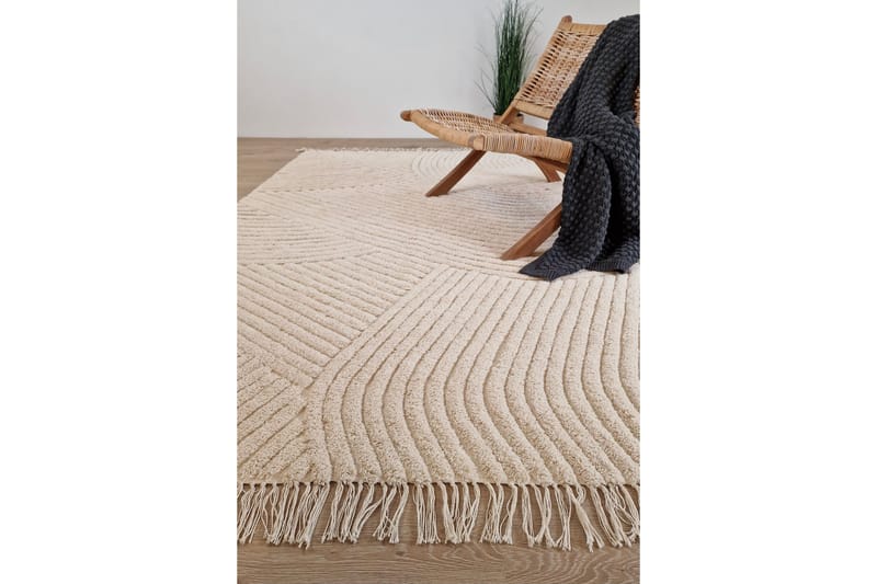 Marokko Bomullsteppe 160x230 cm - Krem - Tekstiler - Tepper & Matter - Moderne tepper - Bomullstepper